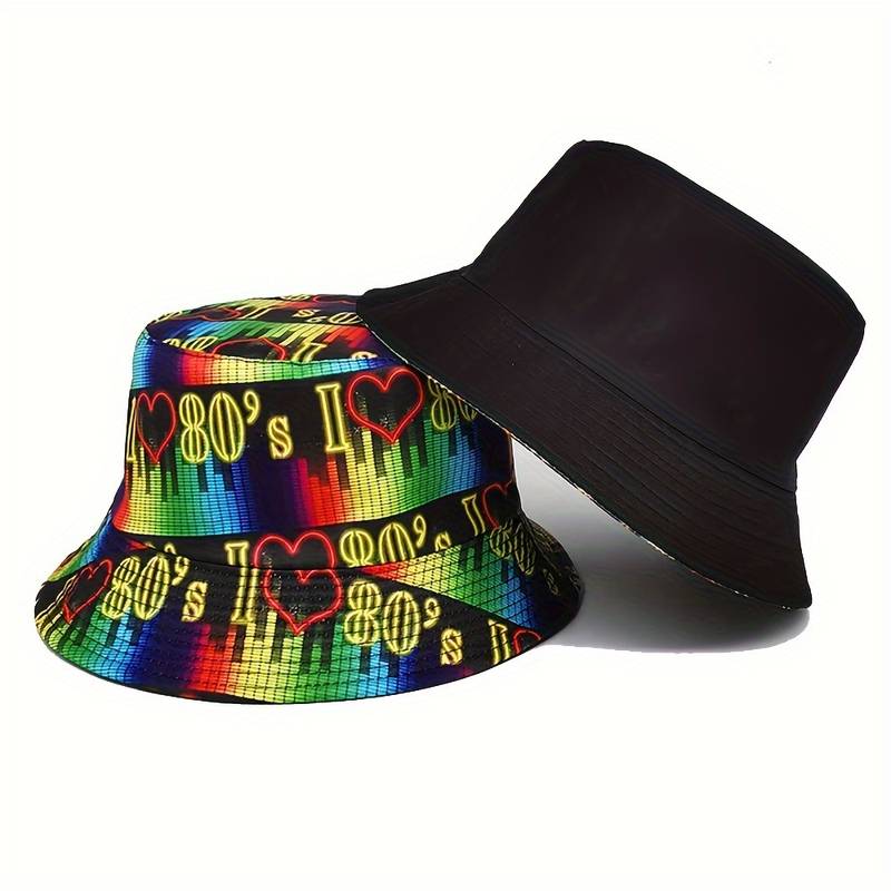 Reversible Fun Design I Love 80s Bucket Hat