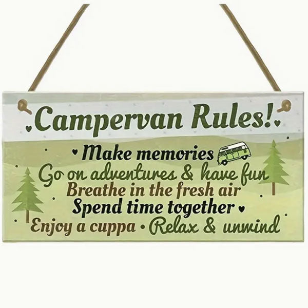 Camper Van Funny Sign " Camper. Van Rules"