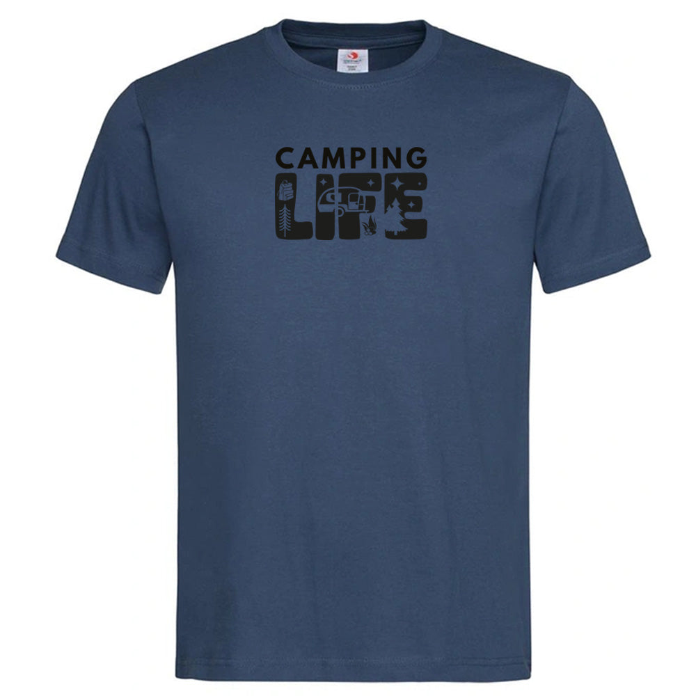 Premium Unisex Crew Neck Soft Cotton T-Shirt "Camping Life" (Various colours & Sizes)