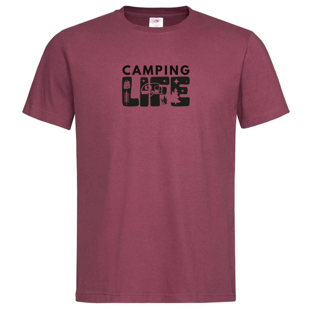 Premium Unisex Crew Neck Soft Cotton T-Shirt "Camping Life" (Various colours & Sizes)