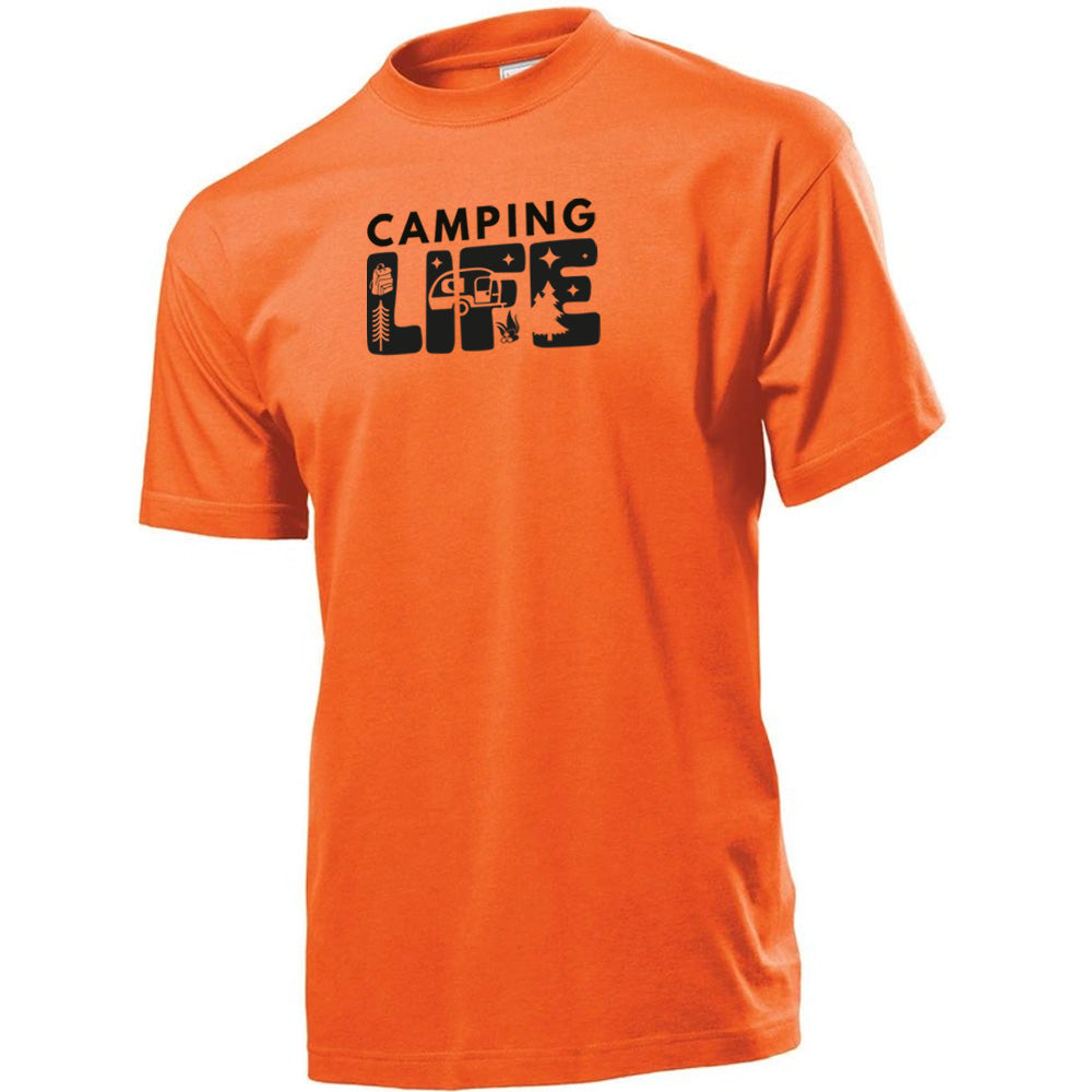 Premium Unisex Crew Neck Soft Cotton T-Shirt "Camping Life" (Various colours & Sizes)