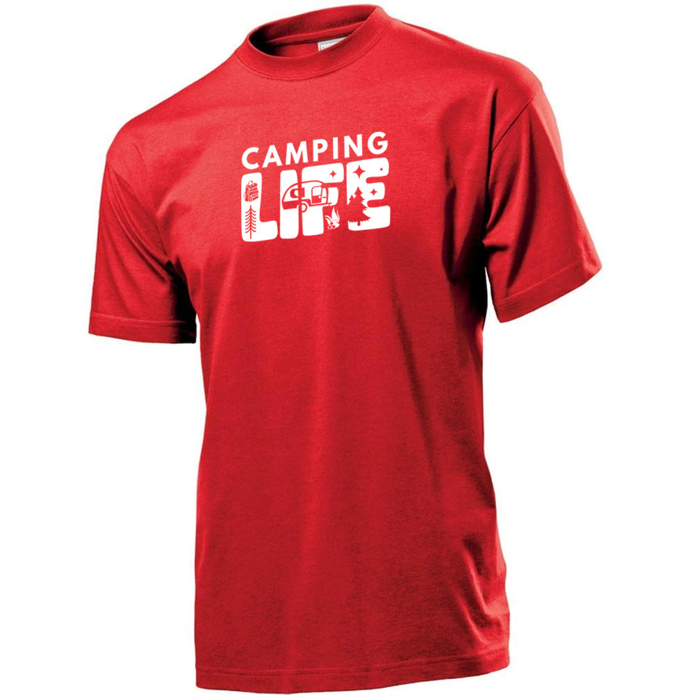 Premium Unisex Crew Neck Soft Cotton T-Shirt "Camping Life" (Various colours & Sizes)