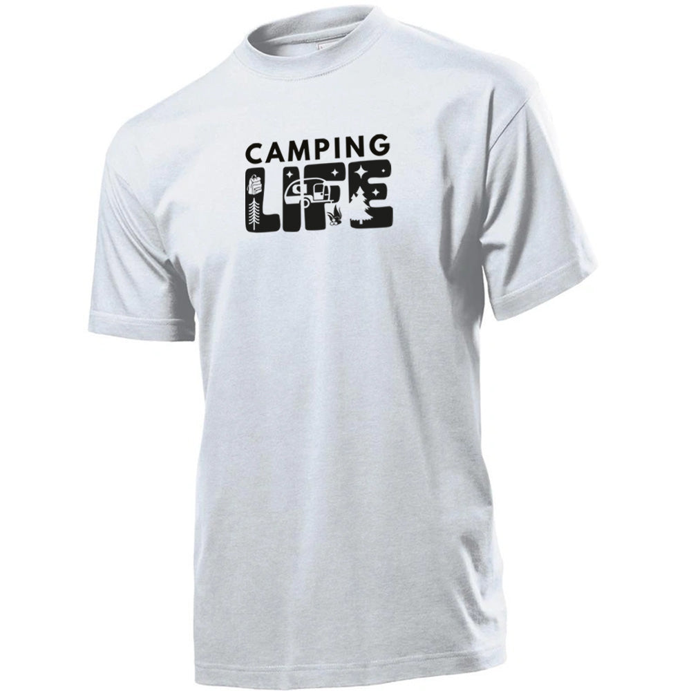 Premium Unisex Crew Neck Soft Cotton T-Shirt "Camping Life" (Various colours & Sizes)