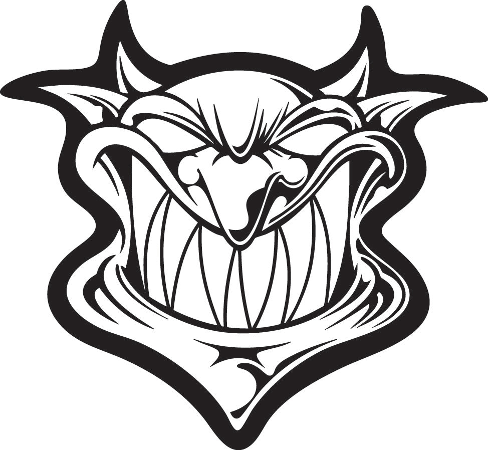 Devil Head Sticker 180mm Height ideal for any vehicle x1off
