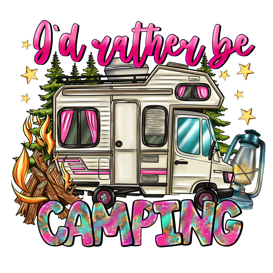 Unisex PRO RTX RX350 - Ultimate Comfort Pro Hoodie with Brushed Fleece with "Id Rather Be camping" Graphic (Various Sizes)