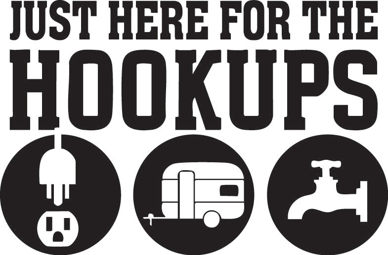Just Here For The Hook Ups Vehicle sticker 180mm length x1off