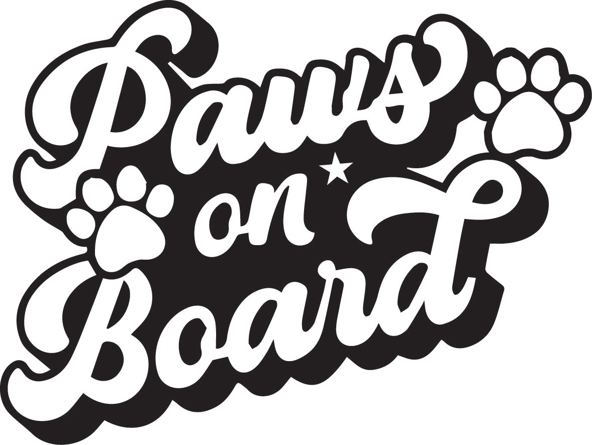 Paws On Board Vehicle Vinyl Graphic 200mm length x1 off