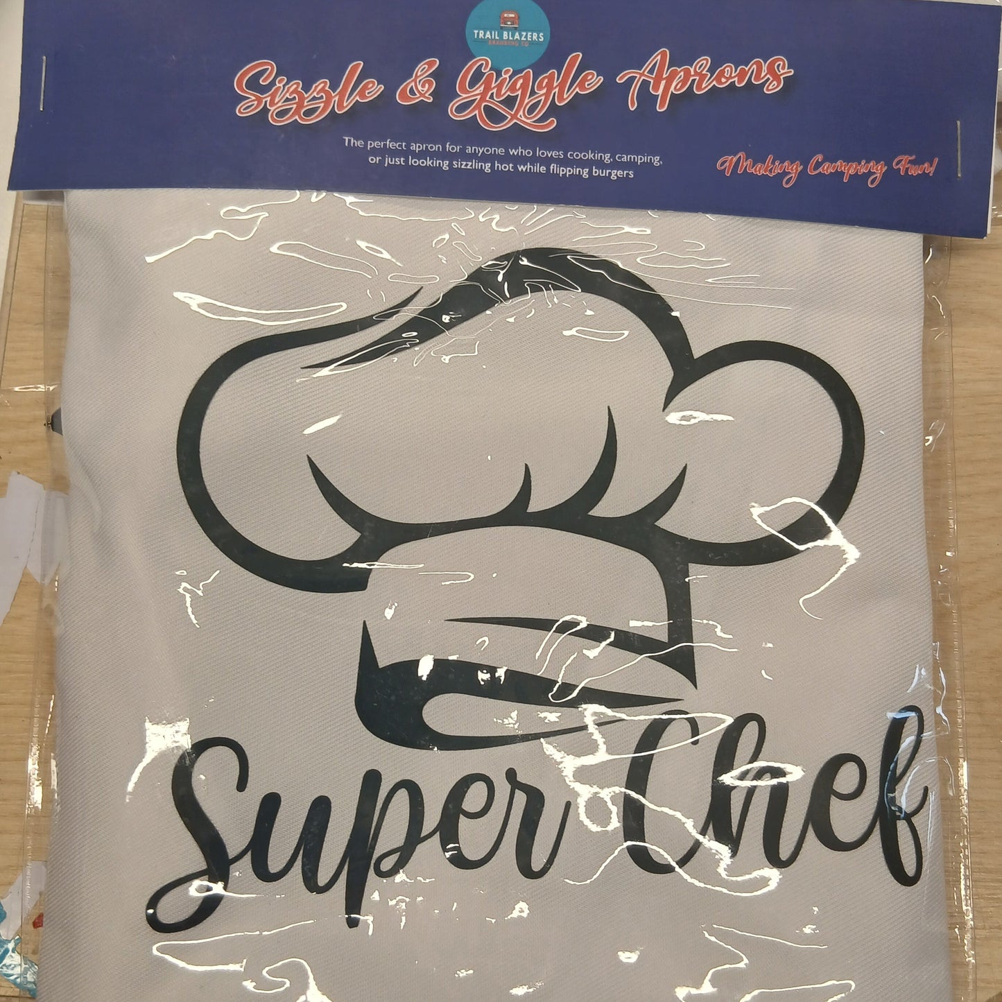 Fun White Or Black Apron with Silly message on the Front  “Super Chef” (Various Options)