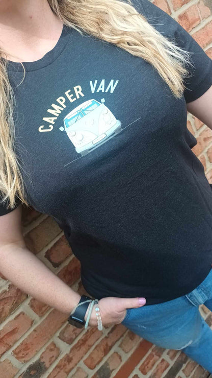 SALE! LAST ONE! Unisex Black "Camper Van" T shirt -Medium -  Was £12.99