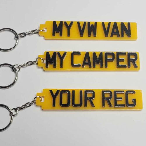 Gift: Personalised 4D Number Plate Keyring - choose your own words