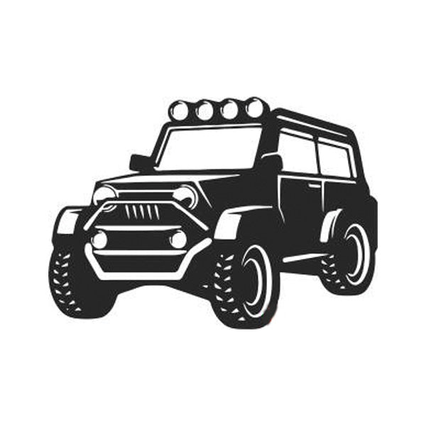 4x4 Car - Jeep Logo Vehicle Sticker x1 off (2 size options available)