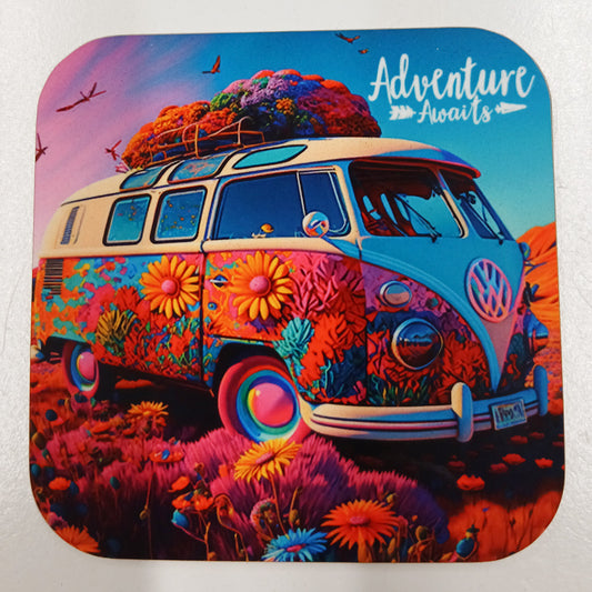 Camper Van Coaster - Adventure Awaits x1 off