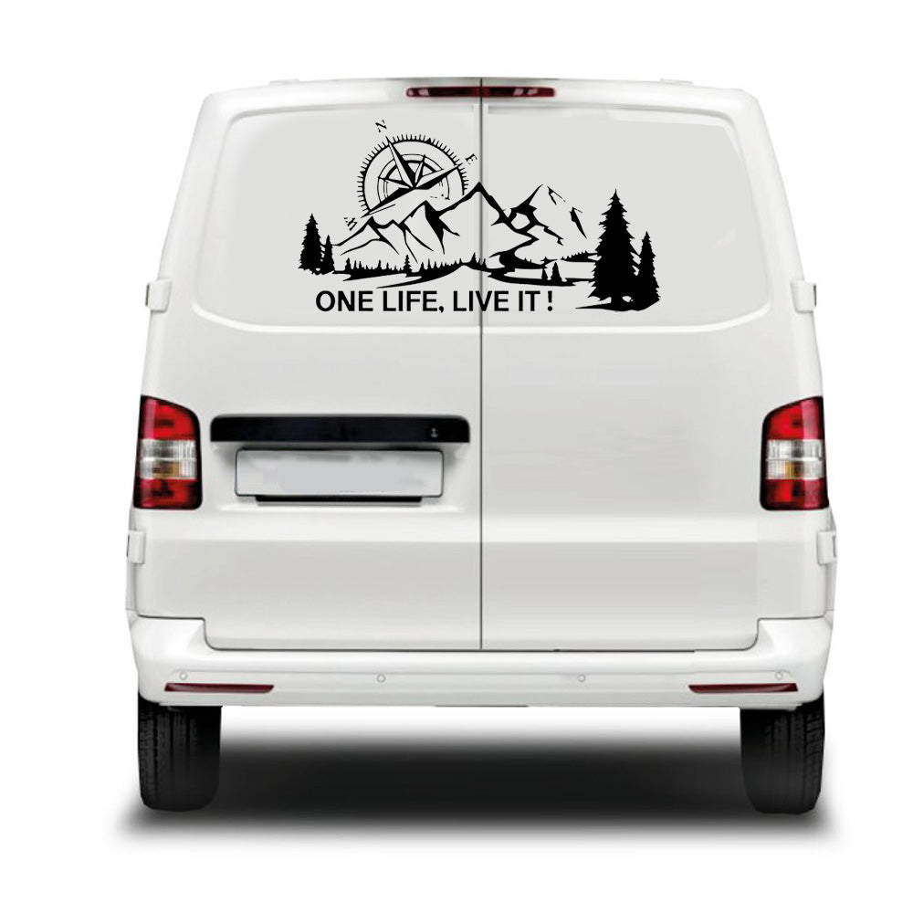 One Life Live It Compass Scene Vehicle Graphic ideal for any vehicle (2 size options available singles or pairs)