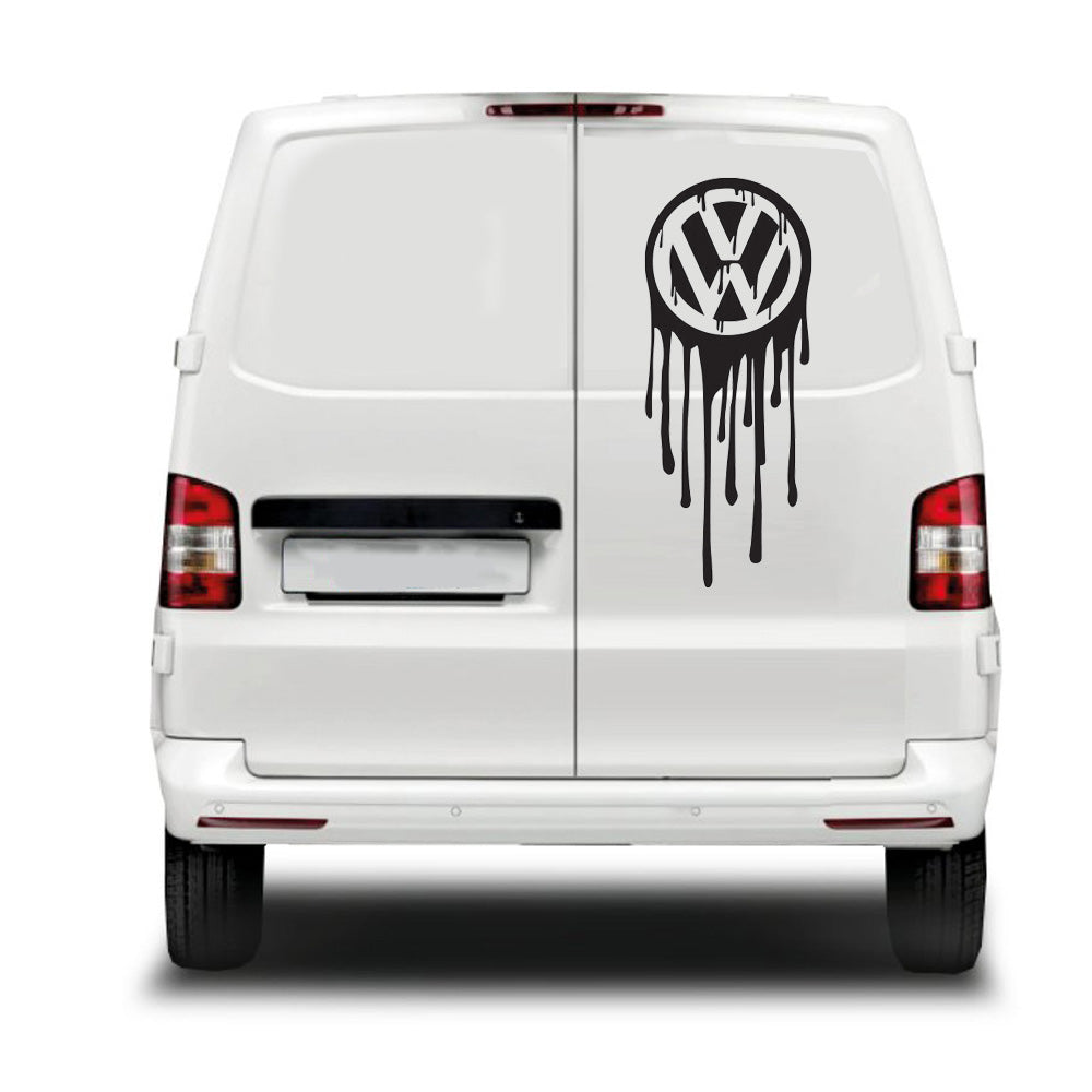 VW Drip Logo Sticker ideal for any VW vehicle (4 size options available singles or pairs)