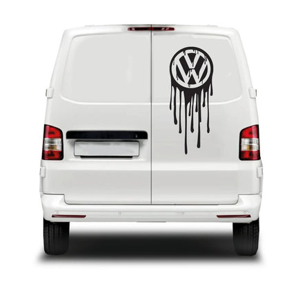 VW Drip Logo Sticker ideal for any VW vehicle (4 size options available singles or pairs)