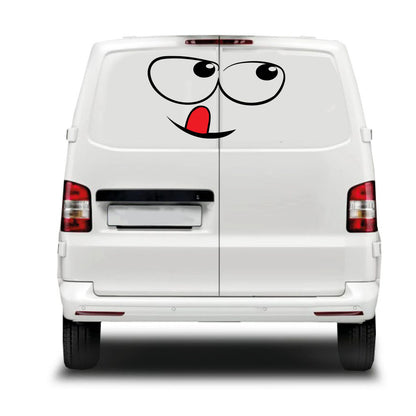 Tongue Out Face Sticker ideal for any vehicle (3 size options available singles or pairs)