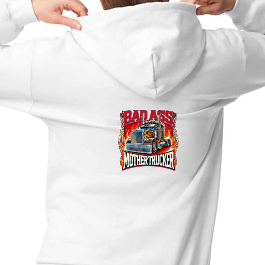 Unisex PRO RTX RX350 - Ultimate Comfort Pro Hoodie with Brushed Fleece with "Bad Ass Trucker" Graphic (Various Sizes)