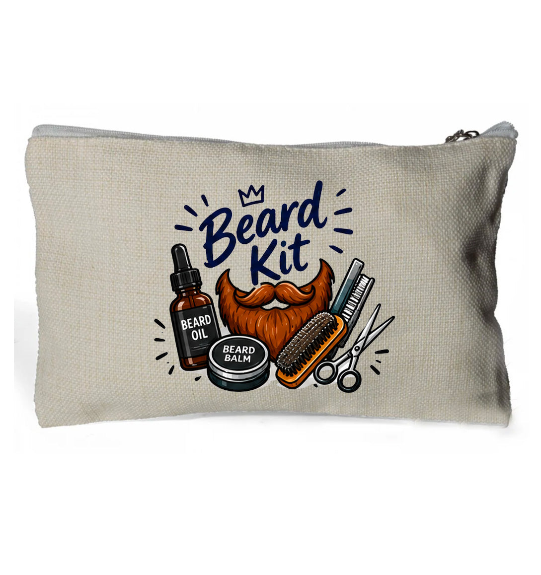 Beard Kit - Linen Zip Handy Bag 15 x 24cm  (no contents)