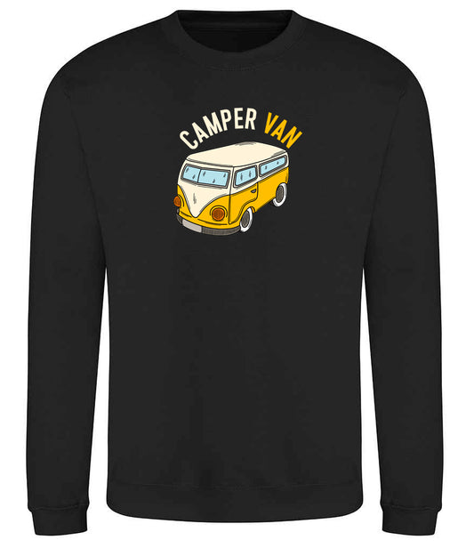 Sweatshirt: Unisex Yellow Camper Van VW Sweatshirt (8 Colours available & from Xs to 5XXL)