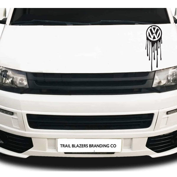 VW Drip Logo Sticker ideal for any VW vehicle (4 size options available singles or pairs)