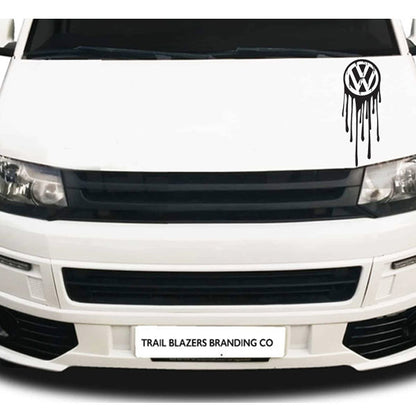 VW Drip Logo Sticker ideal for any VW vehicle (4 size options available singles or pairs)
