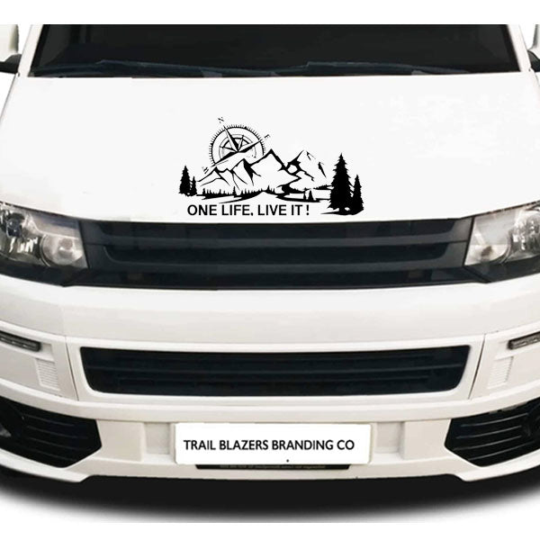 One Life Live It Compass Scene Vehicle Graphic ideal for any vehicle (2 size options available singles or pairs)