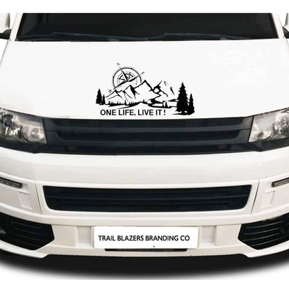 One Life Live It Compass Scene Vehicle Graphic ideal for any vehicle (2 size options available singles or pairs)
