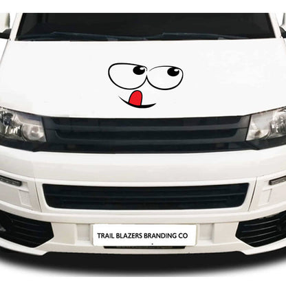 Tongue Out Face Sticker ideal for any vehicle (3 size options available singles or pairs)