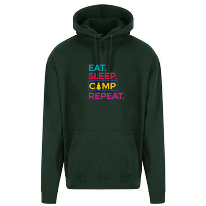 Unisex PRO RTX RX350 - Ultimate Comfort Pro Hoodie with Brushed Fleece with "Eat Sleep Camp Repeat" Graphic (Various Sizes)
