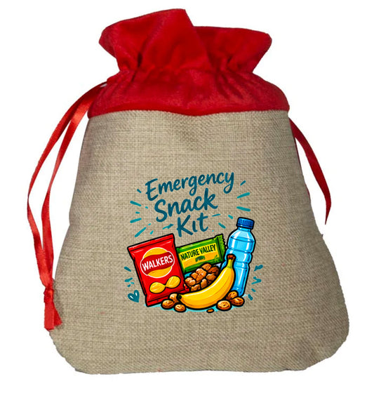 Emergency Snack Kit - Small Faux Burlap Gift Bag (not Contents)