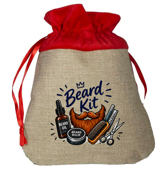 Men's Beard Kit - Small Faux Burlap Gift Bag