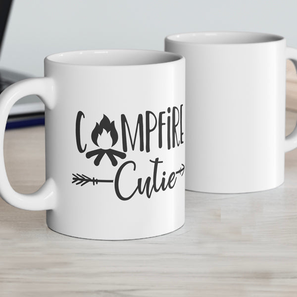 Mug: Ceramic Mug 11oz with "Campfire Cutie" on