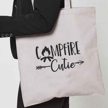 Natural Tote Bag with  "Campfire Cutie" on both sides
