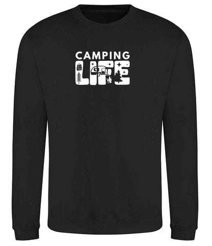 Sweatshirt: Unisex Camping Life Sweatshirt (8 Colours available & from Xs to 5XXL)