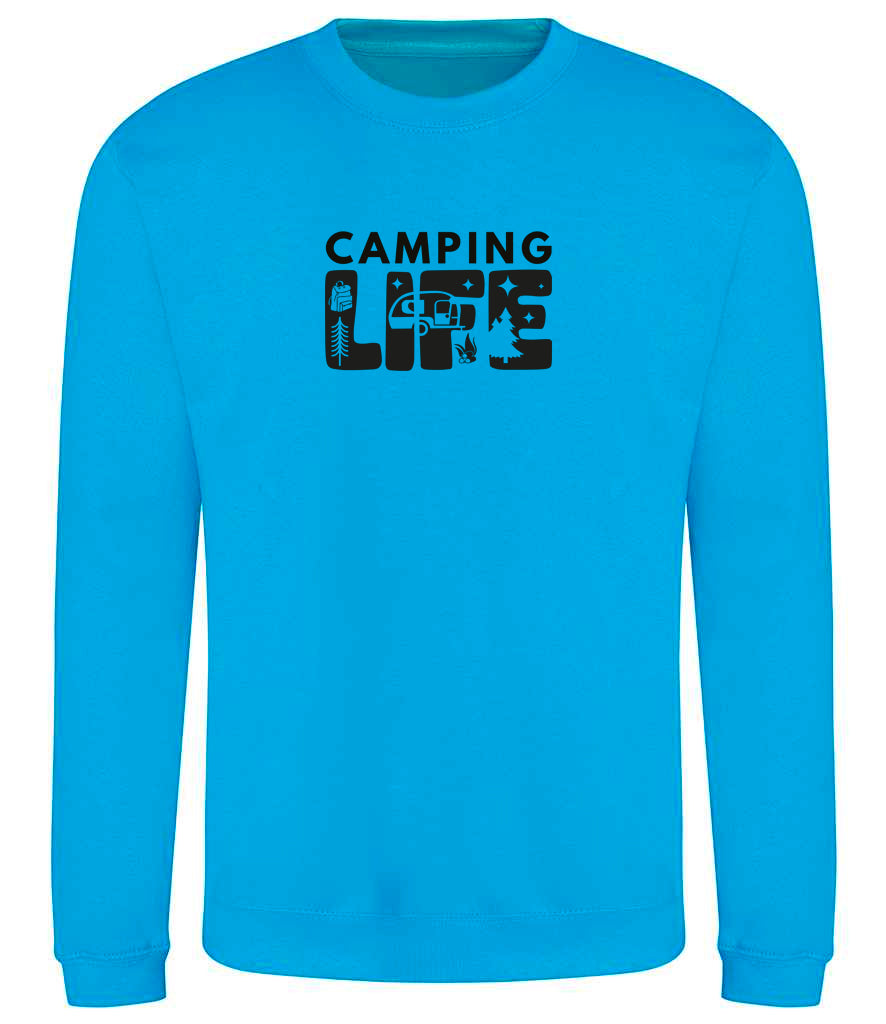 Sweatshirt: Unisex Camping Life Sweatshirt (8 Colours available & from Xs to 5XXL)