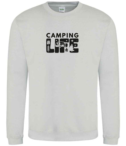 Sweatshirt: Unisex Camping Life Sweatshirt (8 Colours available & from Xs to 5XXL)