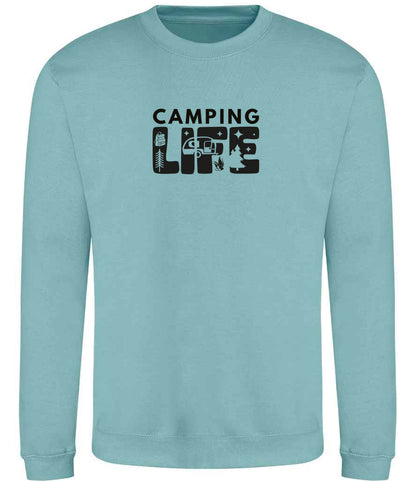 Sweatshirt: Unisex Camping Life Sweatshirt (8 Colours available & from Xs to 5XXL)