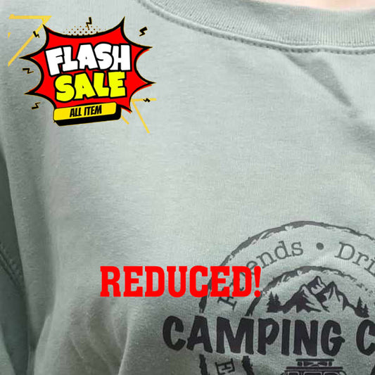 SALE!!: Last ONE!! Seafoam Unisex Camper Camping Crew Sweatshirt - Large - Now £15.00