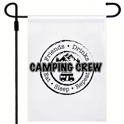 Camping Crew - One colour  3 options (17 x12") Polyester Flag with Optional Pole