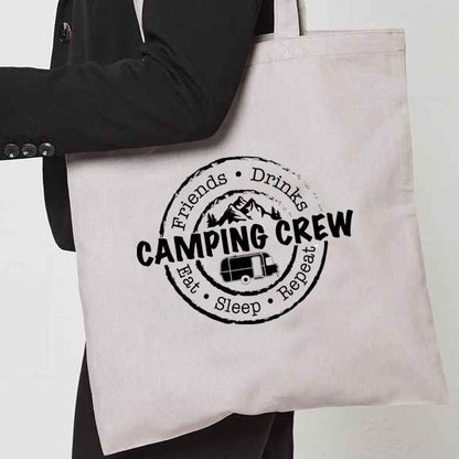 Natural Tote Bag with  "Camping Crew" on both sides