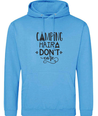 Hoodie: Unisex Gildan SoftStyle Hoodie with "Camping hair Don't care" on (Various colours & sizes available)