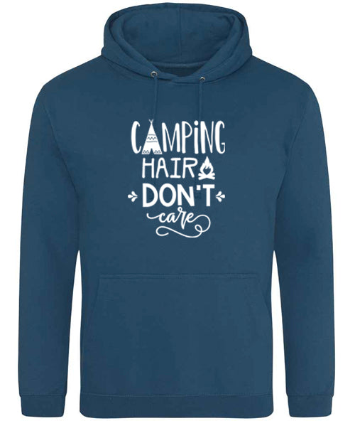 Hoodie: Unisex Gildan SoftStyle Hoodie with "Camping hair Don't care" on (Various colours & sizes available)