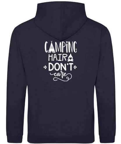 Hoodie: Unisex Gildan SoftStyle Hoodie with "Camping hair Don't care" on (Various colours & sizes available)