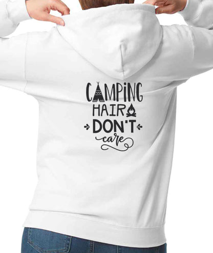 Hoodie: Unisex Gildan SoftStyle Hoodie with "Camping hair Don't care" on (Various colours & sizes available)