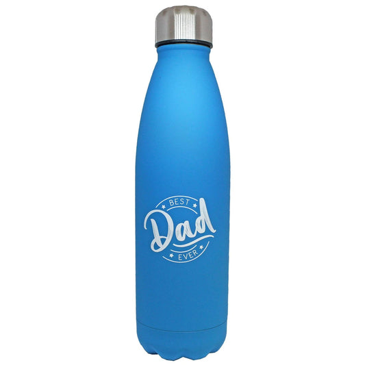 Dad Metal Water Bottle Blue 750ml Father's Day Gift - Best Dad Ever