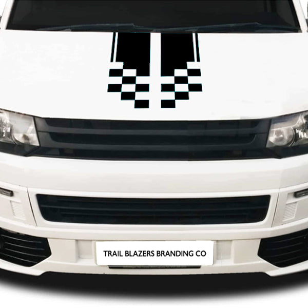 Cube with PinStripe Vinyl Bonnet/Tailgate Stripe x1 Off - Universal Vehicle ( Various & Size Options)