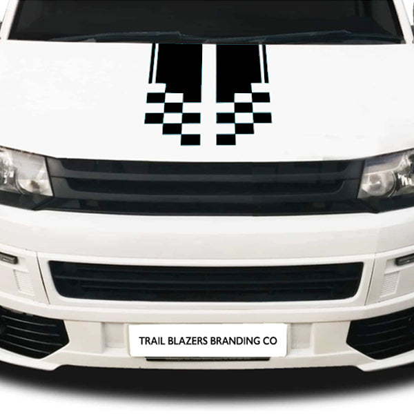 Double Chequered Bonnet Stripe - Any Vehicle - Size options available