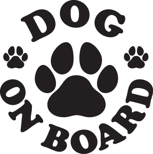 Dog (s) On Board Vehicle Sticker 120mm Height x1off (2 Options)