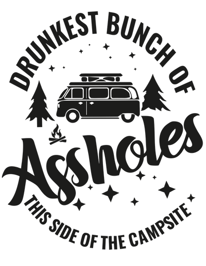 Drunkest Bunch Of Assholes Flag 2 options) (17 x12") Polyester Flag with Optional Pole