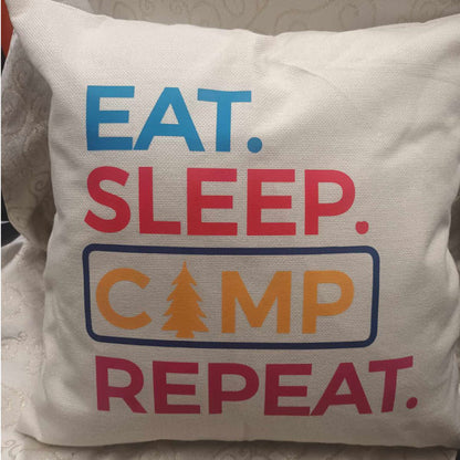 Eat Sleep Camp Repeat Cushion & Cover